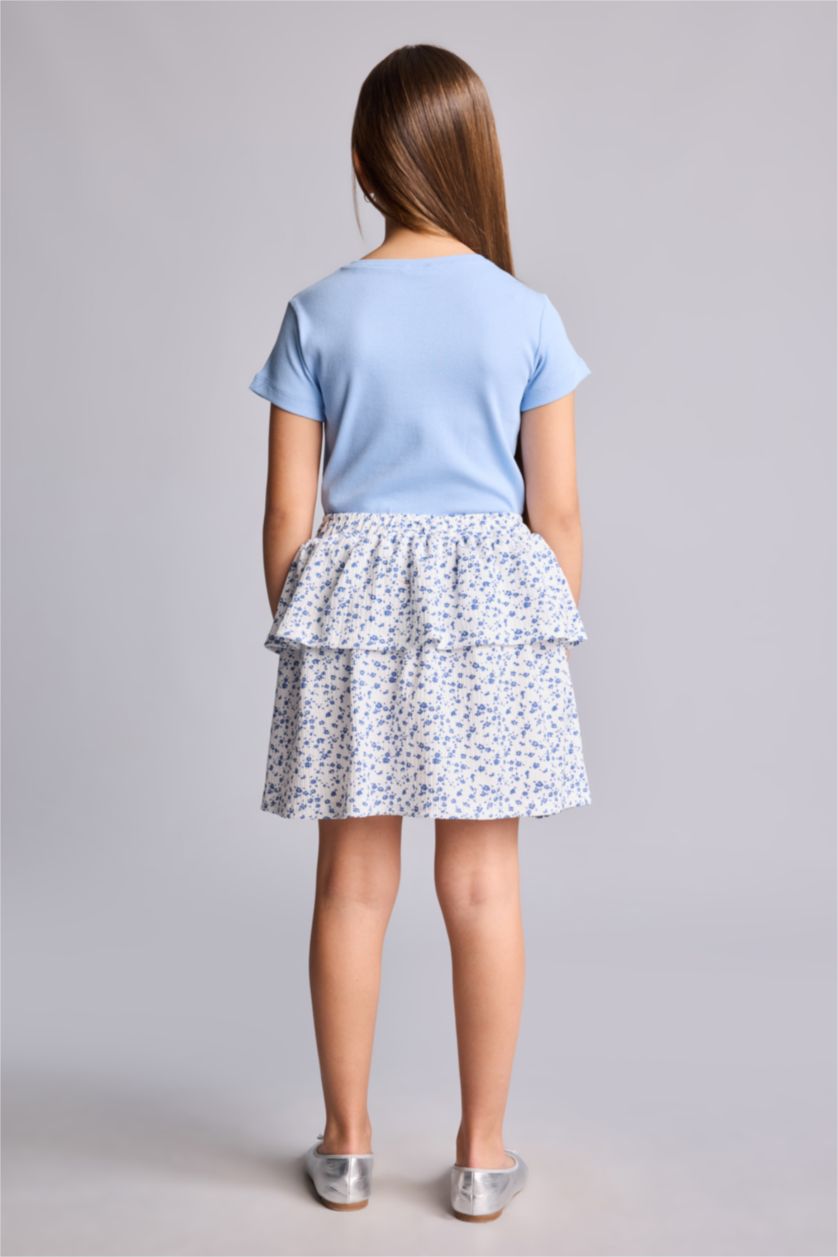 Young Girls - Teen Girls Blue Girl Regular Fit Knitted Skirt