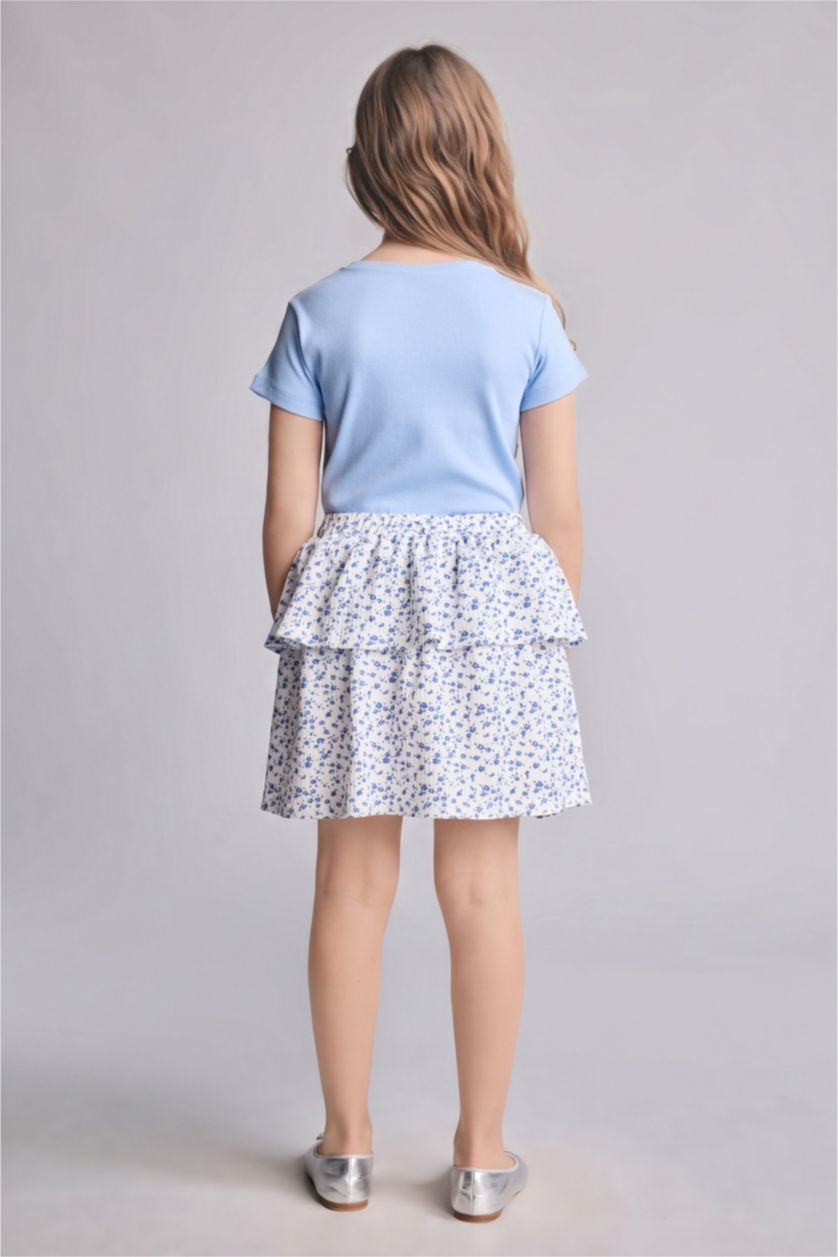 Young Girls - Teen Girls Blue Girl Regular Fit Knitted Skirt