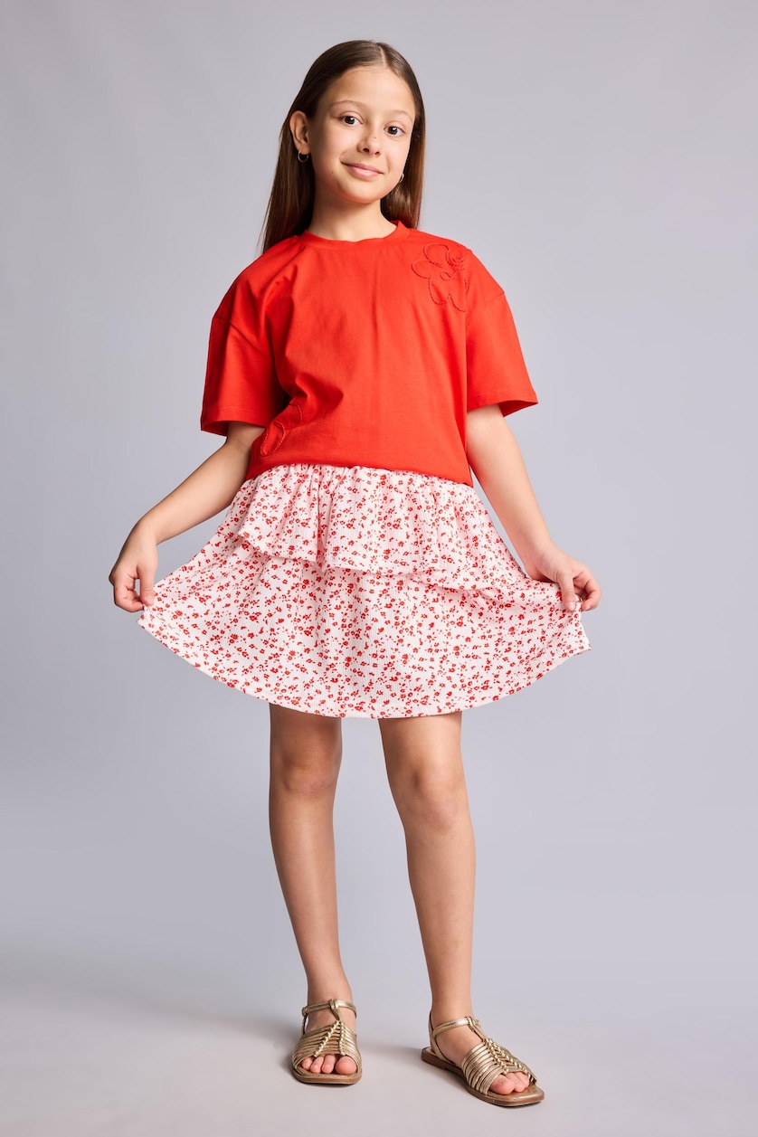Girls & Teens Red Girl Regular Fit Mini Skirt