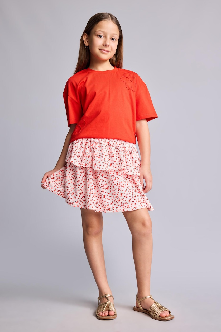 Girls & Teens Red Girl Regular Fit Mini Skirt