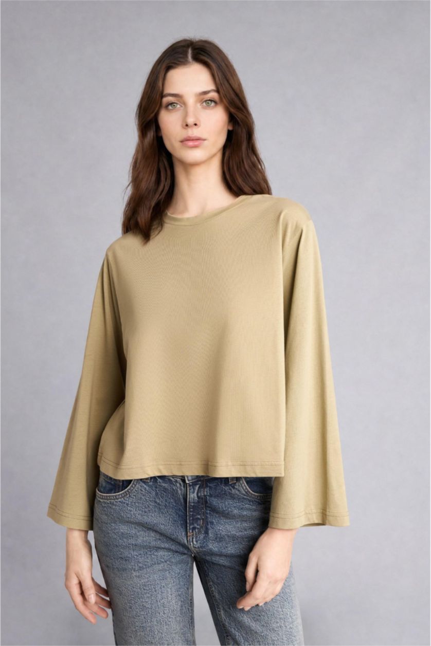 WOMAN Green Relax Fit Long Sleeve Tunic
