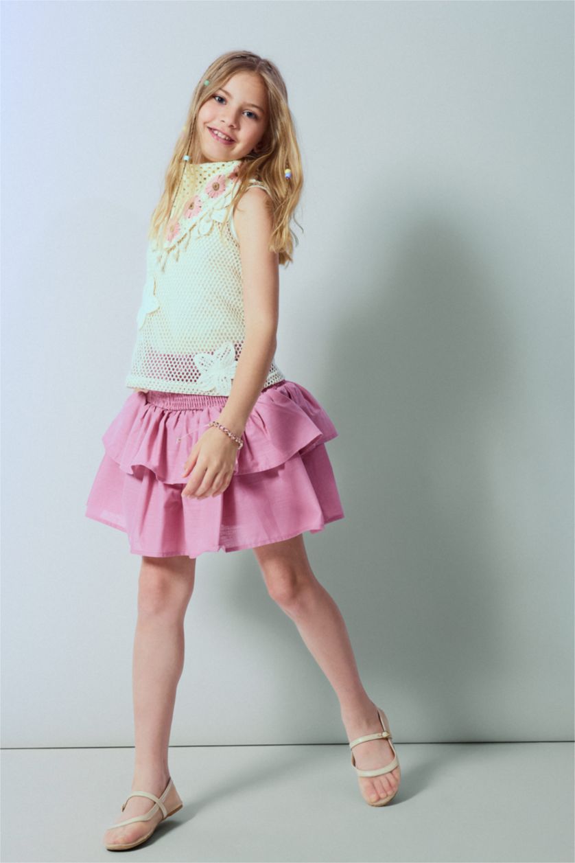 Young Girls - Teen Girls Dark Rose Girl Regular Fit Skirt