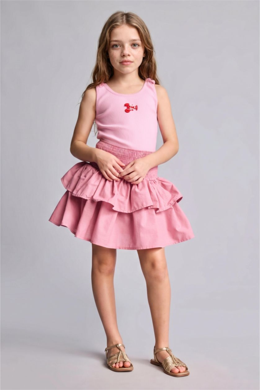 Young Girls - Teen Girls Dark Rose Girl Regular Fit Skirt
