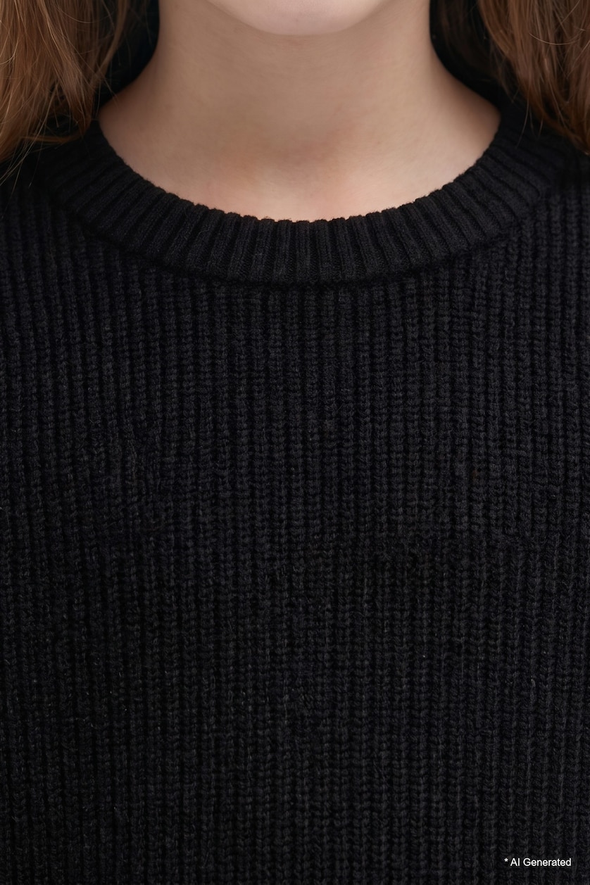 Девочки и подростки Черный Girl Regular Fit Crew Neck Pullover