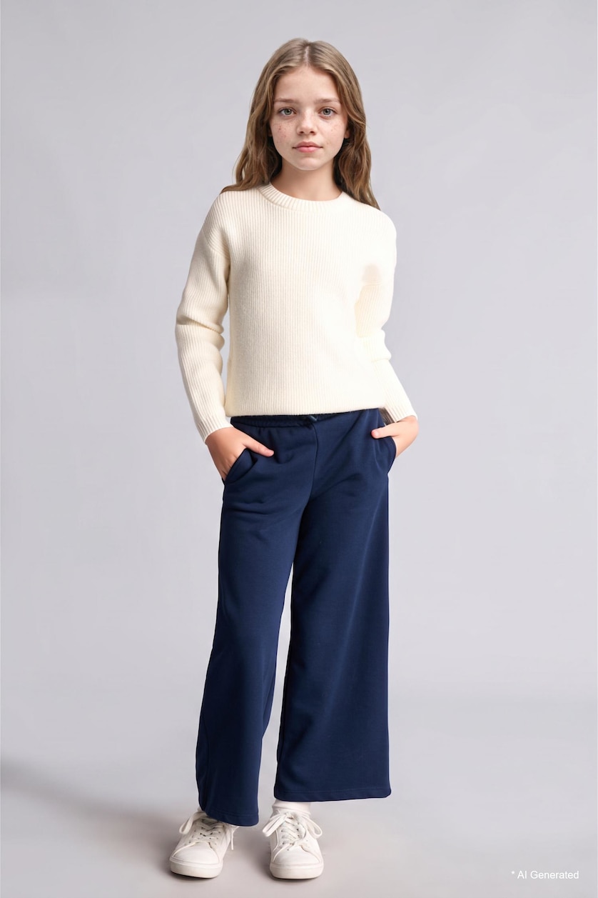 Девочки и подростки Бежевый Girl Regular Fit Crew Neck Pullover