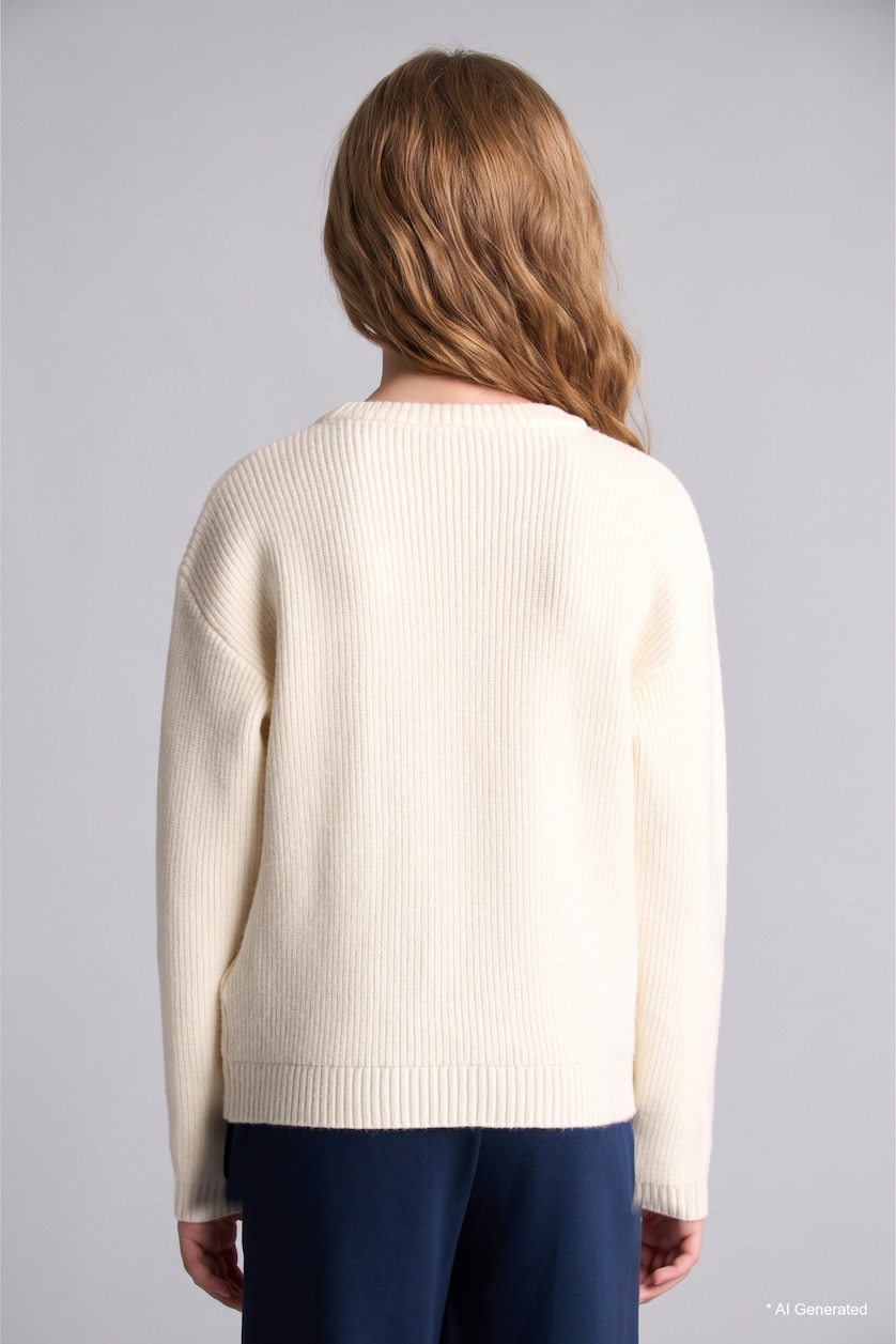 Девочки и подростки Бежевый Girl Regular Fit Crew Neck Pullover