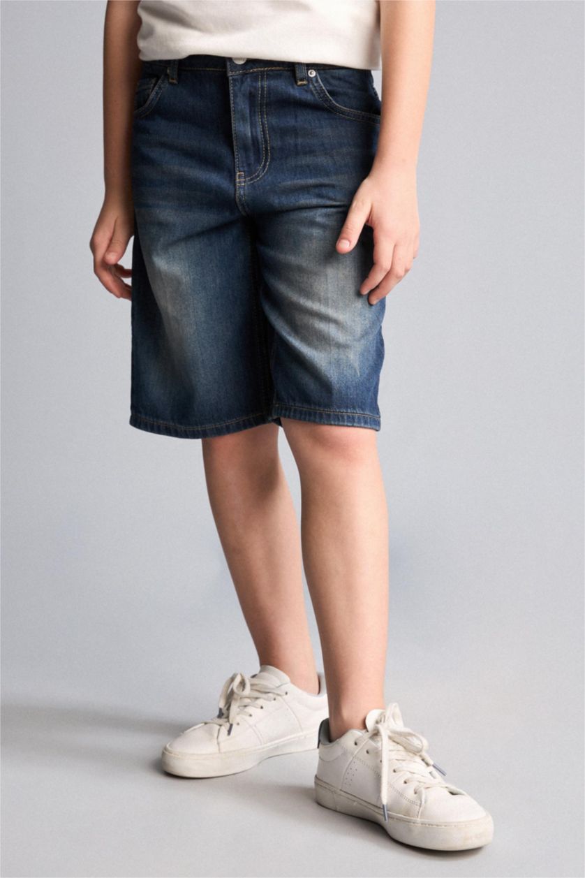 Boys & Teens Blue شورت جينز ولادي كروب فيت