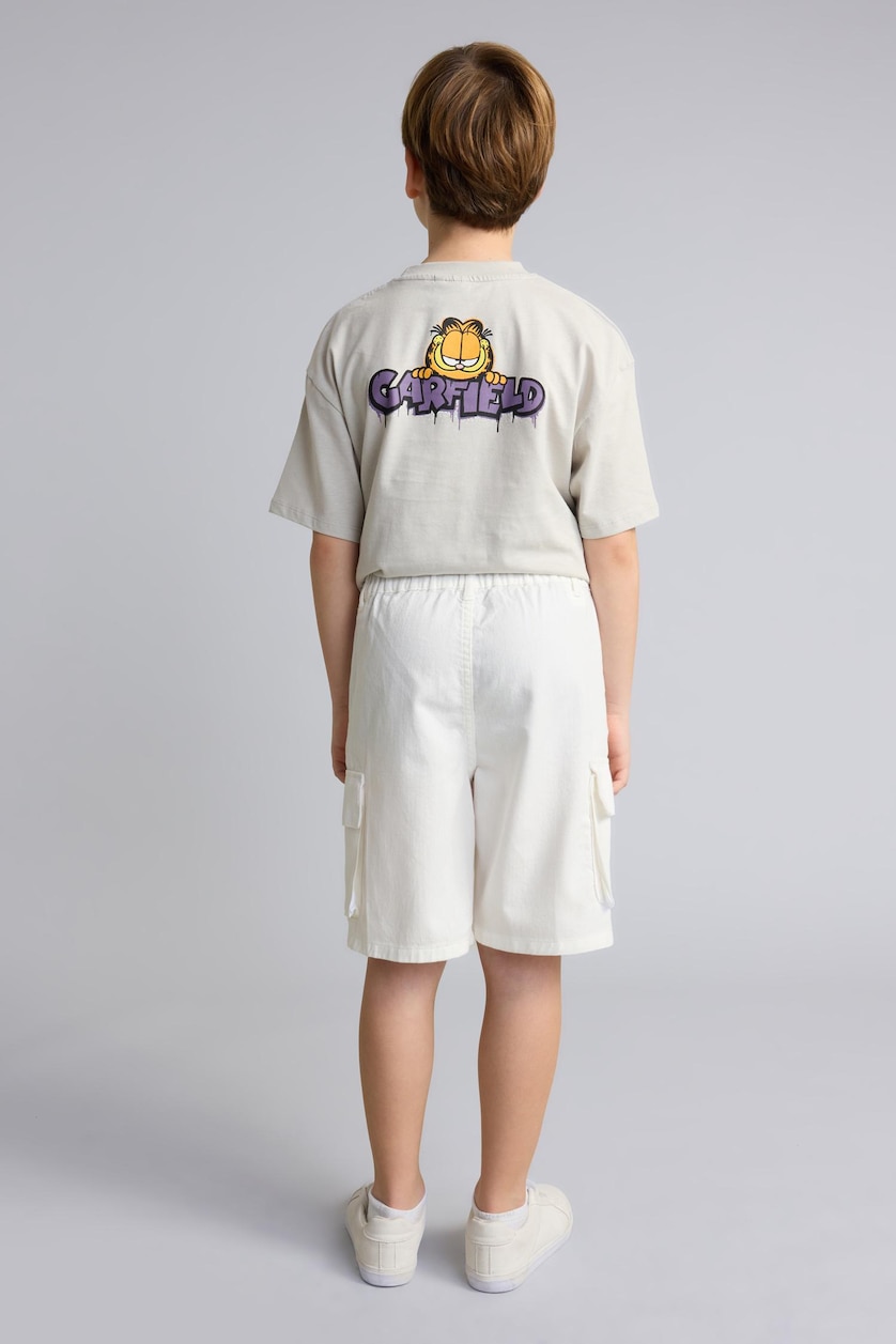 BOYS & TEENS Ecru Boy Cotton Cargo Shorts