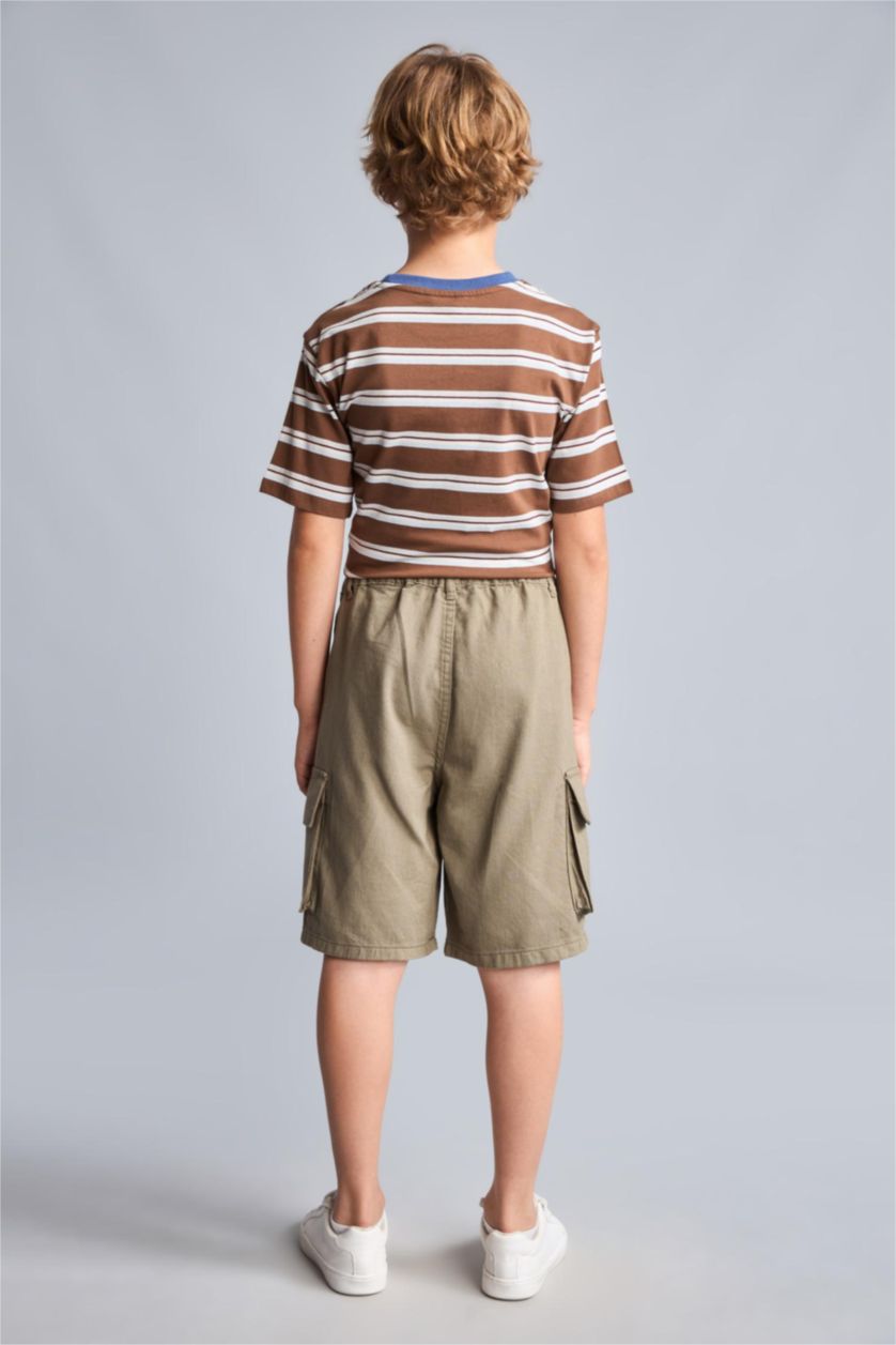 Boys & Teens Light Khaki Boy Elastic Band Shorts