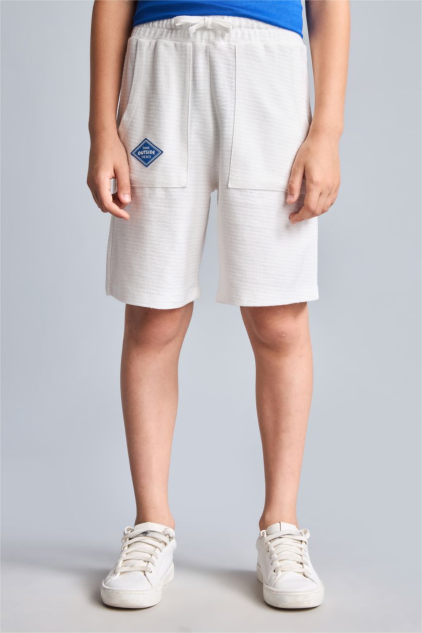 Erkek Çocuk - Genç Erkek Ekru Regular Fit Şort Erkek Çocuk