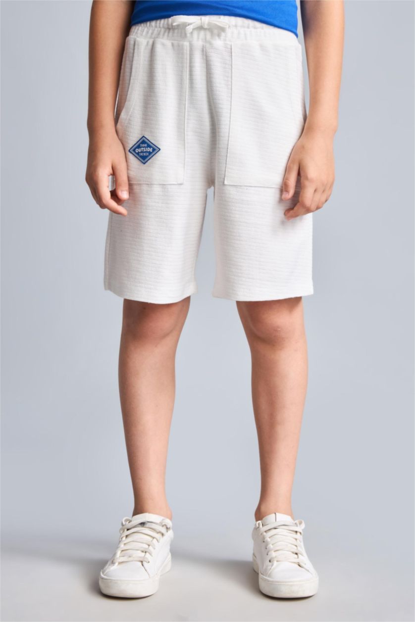 Erkek Çocuk - Genç Erkek Ekru Regular Fit Şort Erkek Çocuk