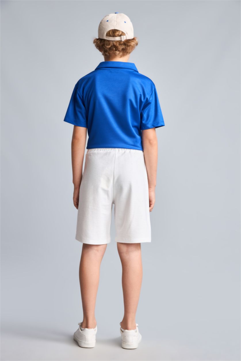 Erkek Çocuk - Genç Erkek Ekru Regular Fit Şort Erkek Çocuk