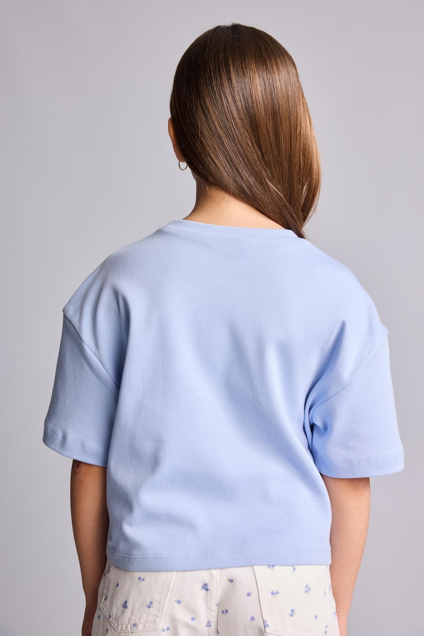 Young Girls - Teen Girls Light Blue Girl Crew Neck Short-Sleeved T-Shirt