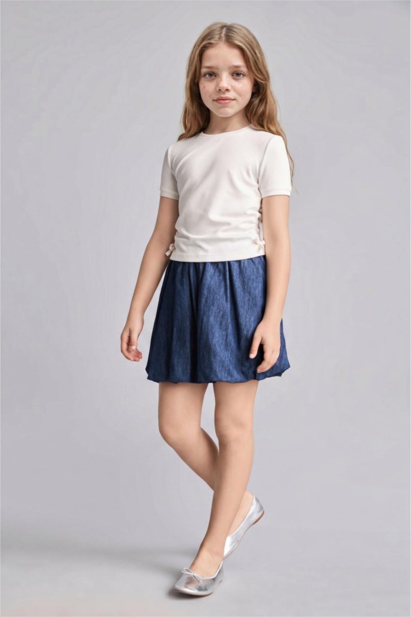 GIRLS & TEENS Ecru Girl Crew Neck Jersey Ecru T-Shirt