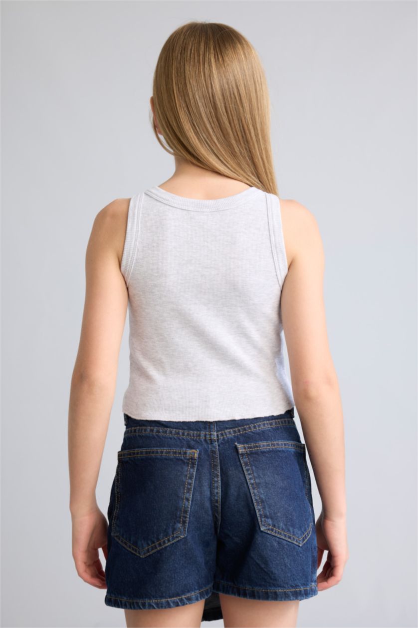 Young Girls - Teen Girls Light Grey Melange Girl Ribana Tank Top