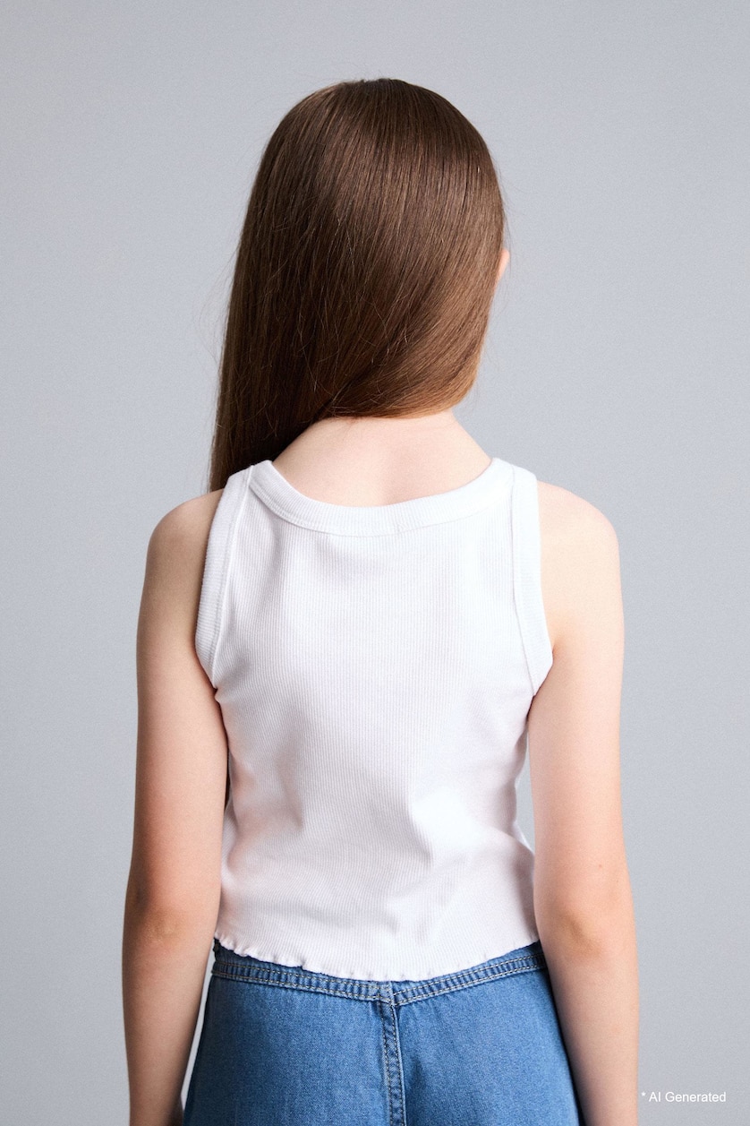 GIRLS & TEENS Violet Beyaz Girl Ribana Tank Top