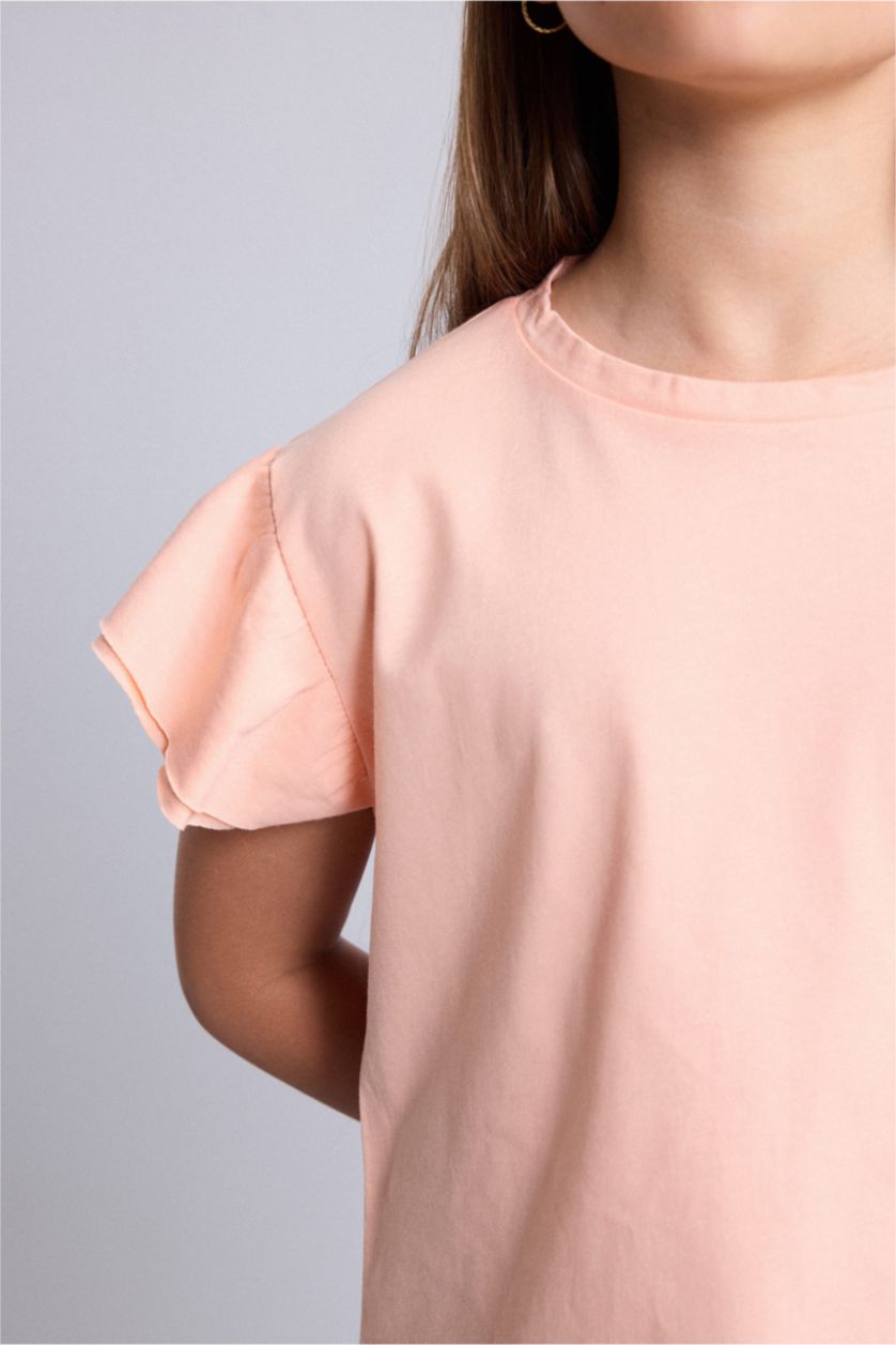 Young Girls - Teen Girls Light Salmon Regular Fit Short Sleeve T-Shirt