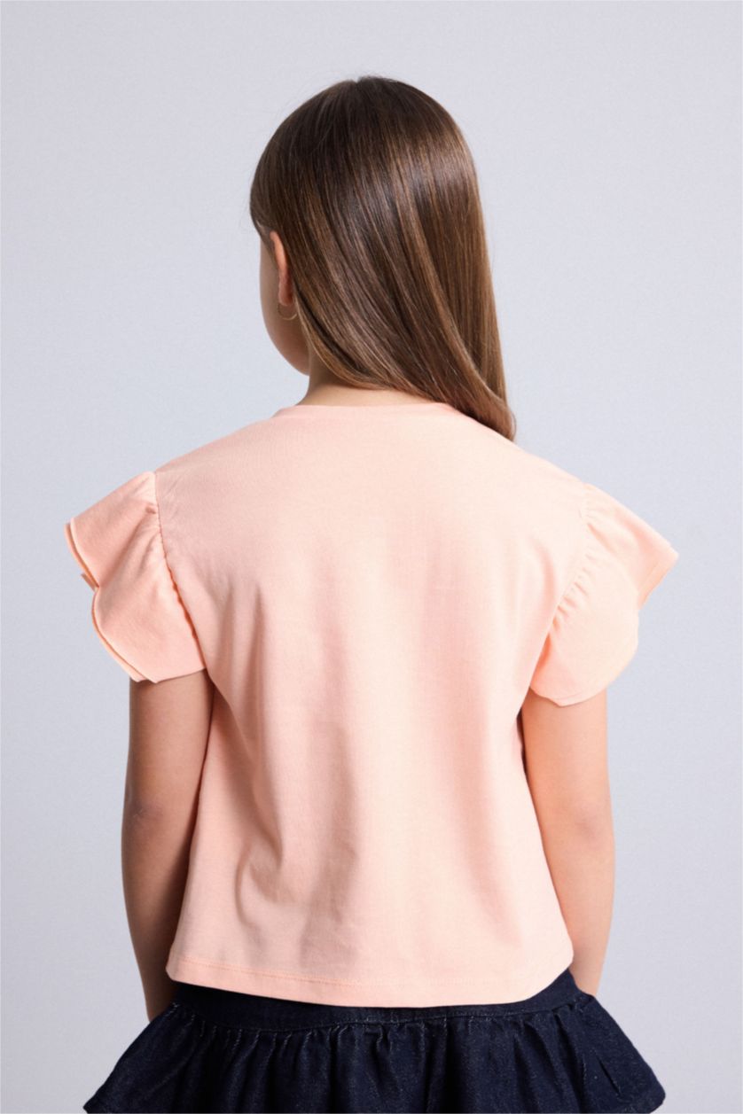 Young Girls - Teen Girls Light Salmon Regular Fit Short Sleeve T-Shirt