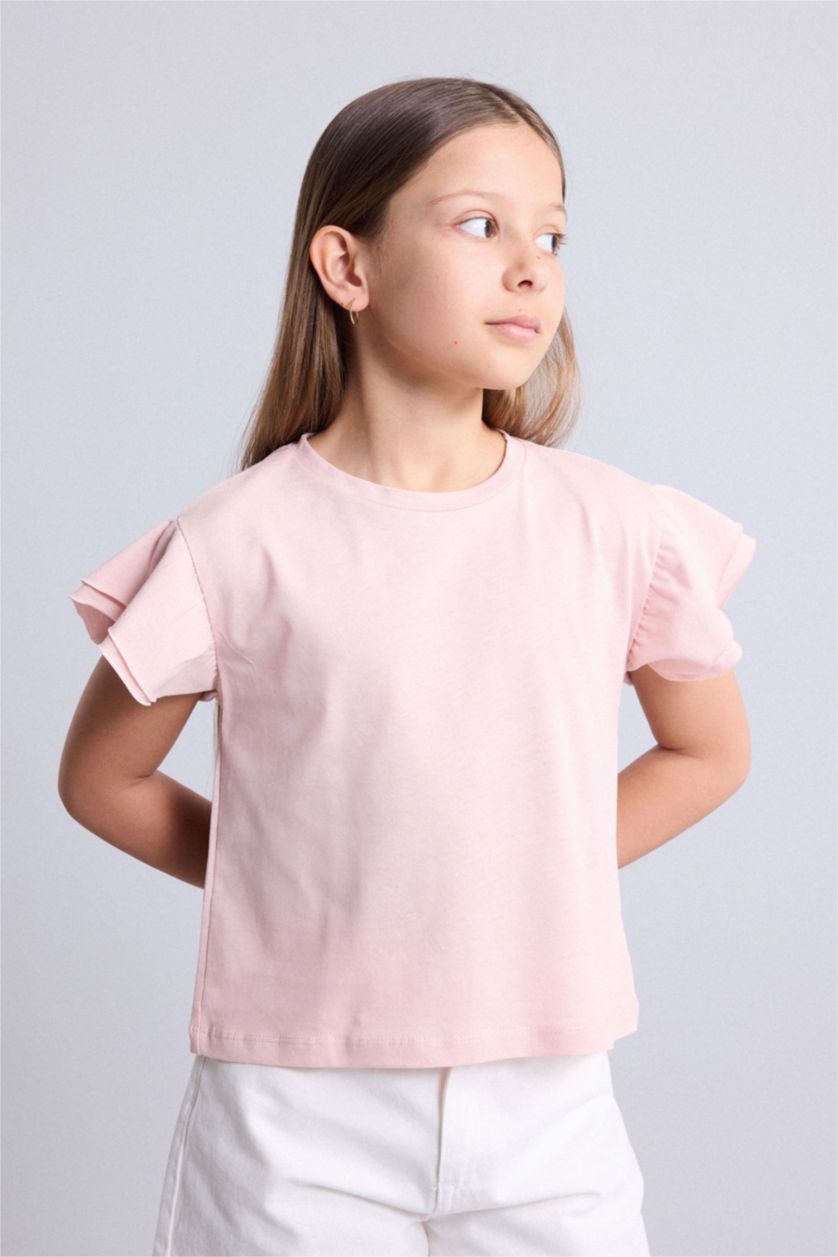 Young Girls - Teen Girls Dark Pink Regular Fit Short Sleeve T-Shirt