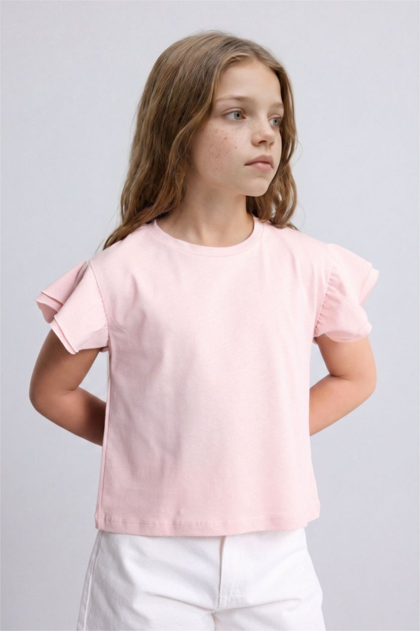 Girls & Teens Dark Pink Regular Fit Short Sleeve T-Shirt