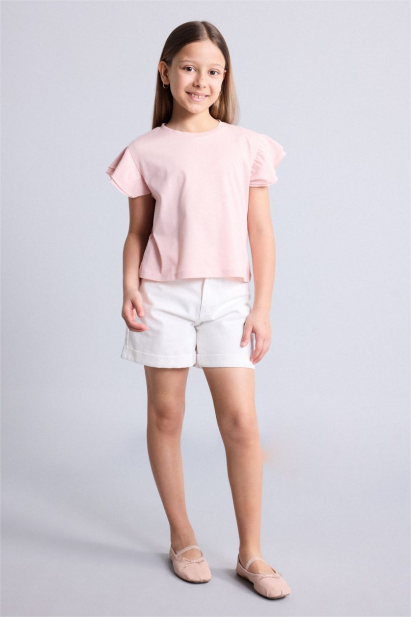 Young Girls - Teen Girls Dark Pink Regular Fit Short Sleeve T-Shirt