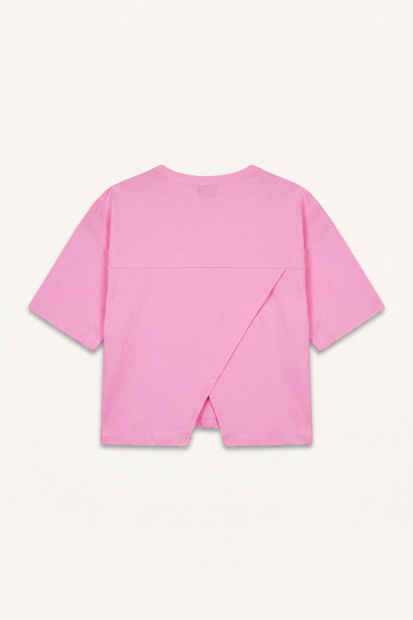 Young Girls - Teen Girls Pink Girl Crew Neck Printed Short Sleeve T-Shirt