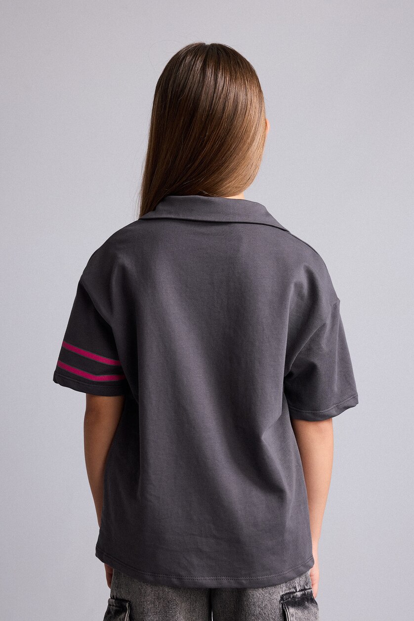 GIRLS & TEENS Anthracite Girl Anthracite Slogan Short Sleeve T-Shirt