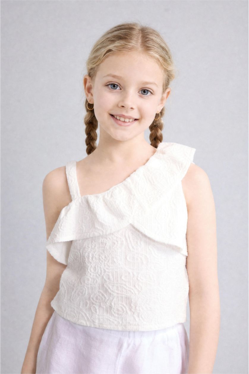 بنات أبيض Girl Floral Short Sleeve T-Shirt