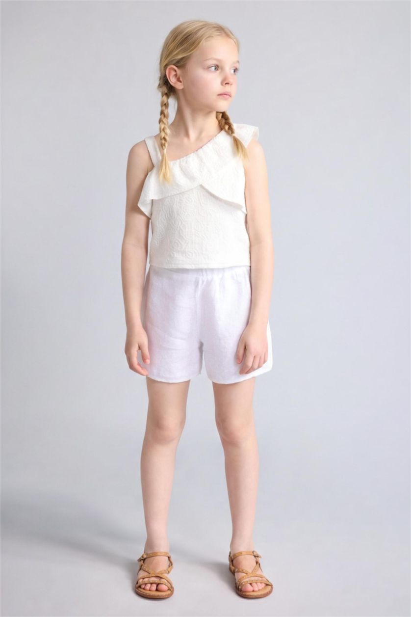 بنات أبيض Girl Floral Short Sleeve T-Shirt