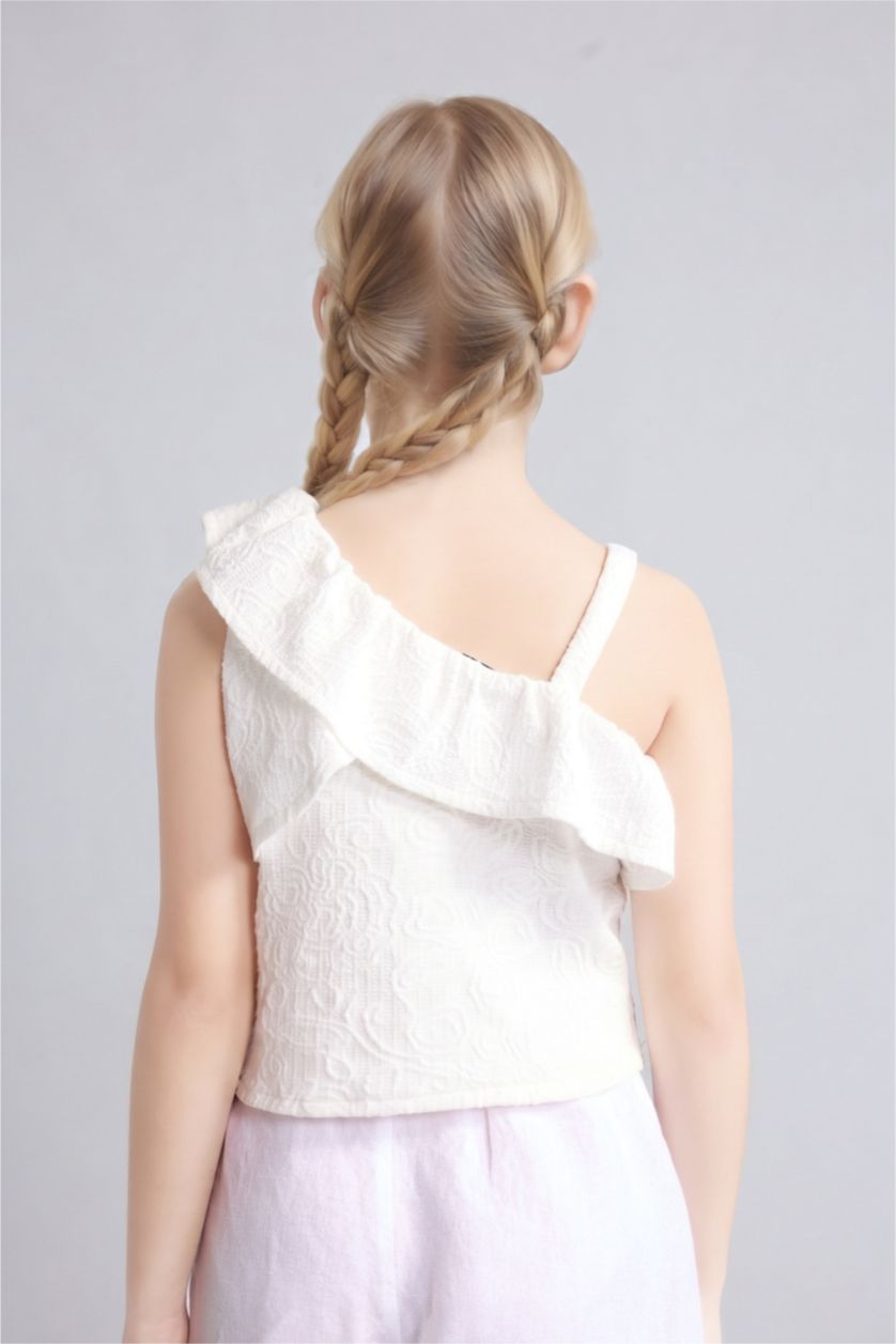 بنات أبيض Girl Floral Short Sleeve T-Shirt