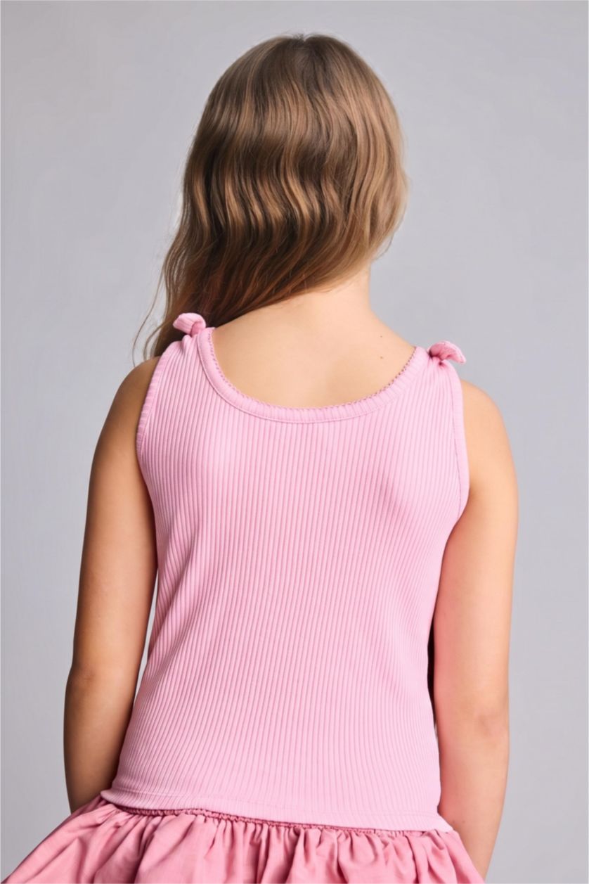Young Girls - Teen Girls Light Pink Girl Animal Ribana Tank Top