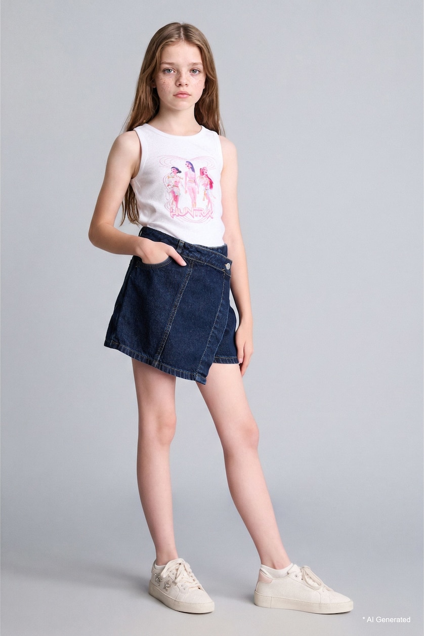 Girls & Teens White Girl Ribana Crew Neck Kpop Demon Hunters Tank Top