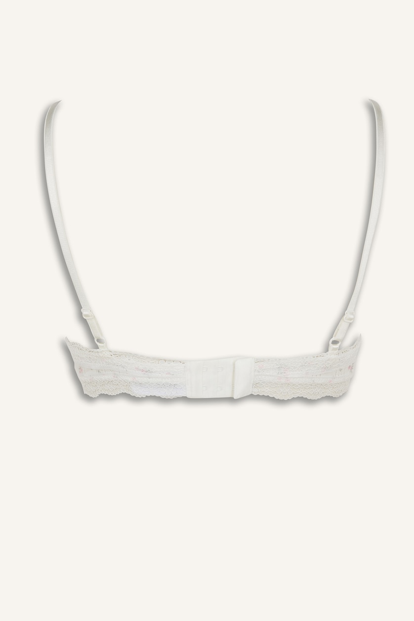 Kadın Açık Pembe Dantel Detaylı Çıkarılabilir Kap Pedli Bralet
