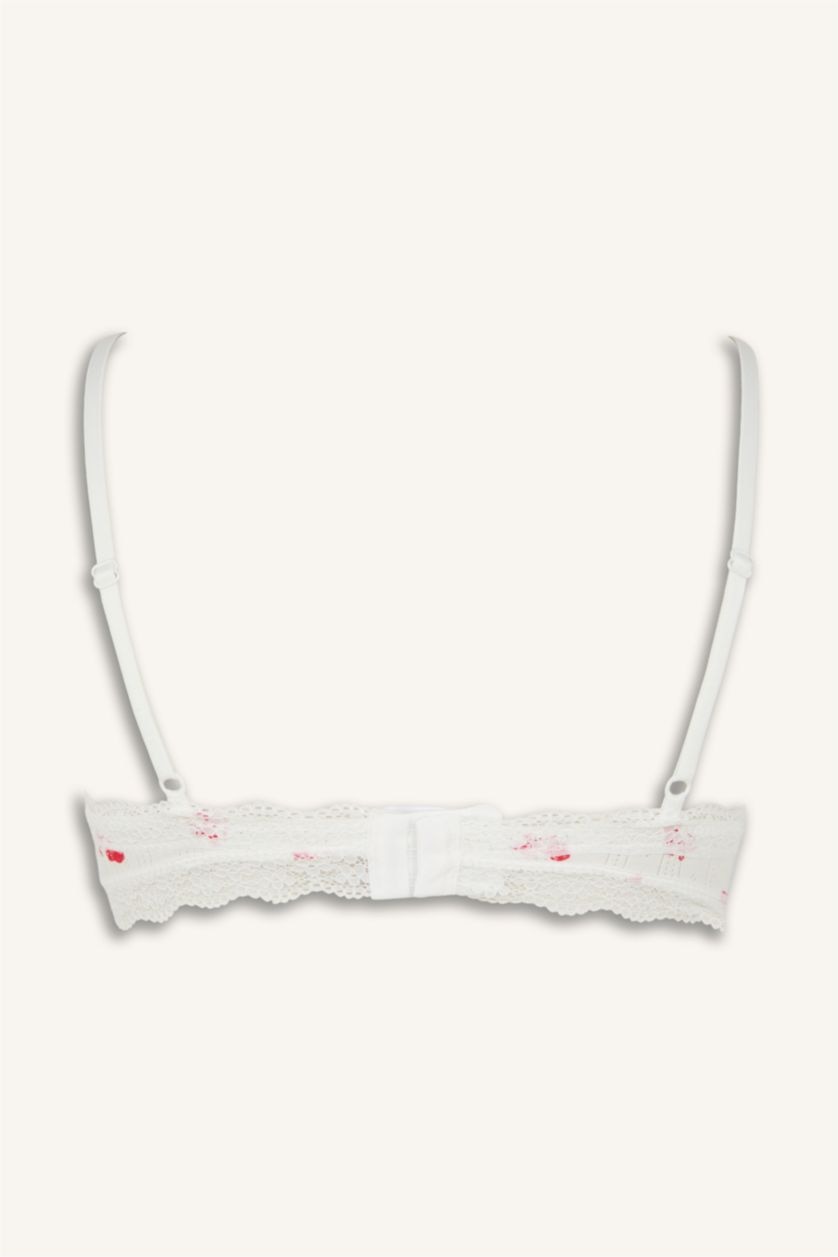 Kadın Açık Pembe Dantel Detaylı Çıkarılabilir Kap Pedli Bralet