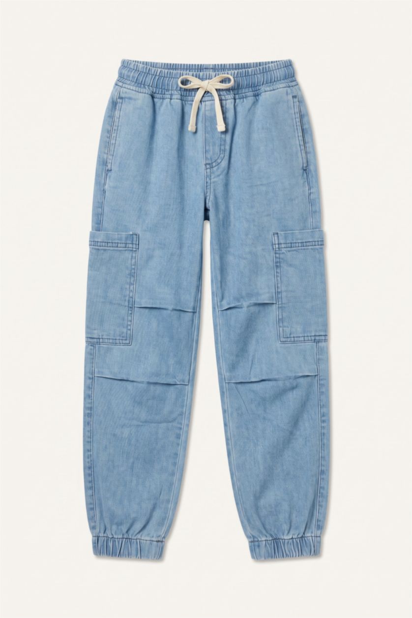 Erkek Çocuk - Genç Erkek Açık Mavi Jogger Jean Pantolon Erkek Çocuk