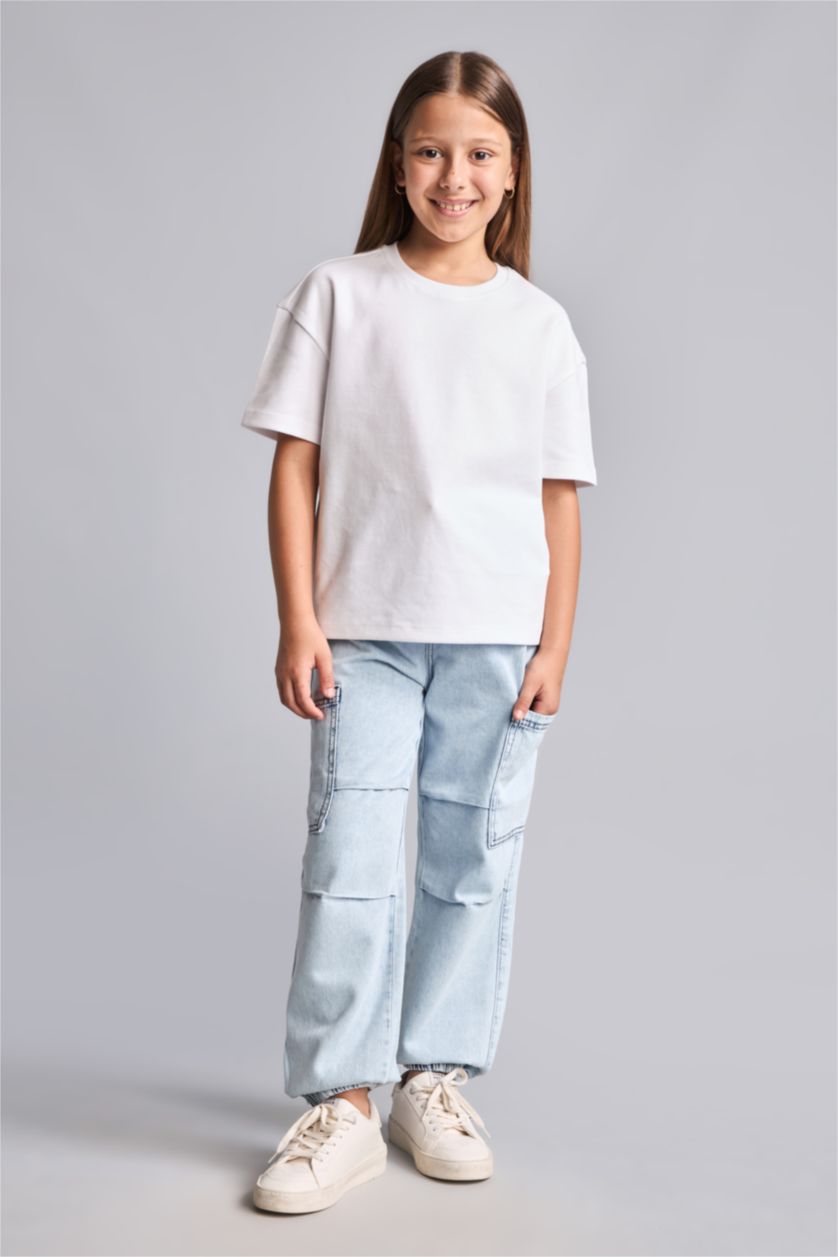 BOYS & TEENS Light Blue Boy Jogger Fit Elastic Waist Light Blue Jeans