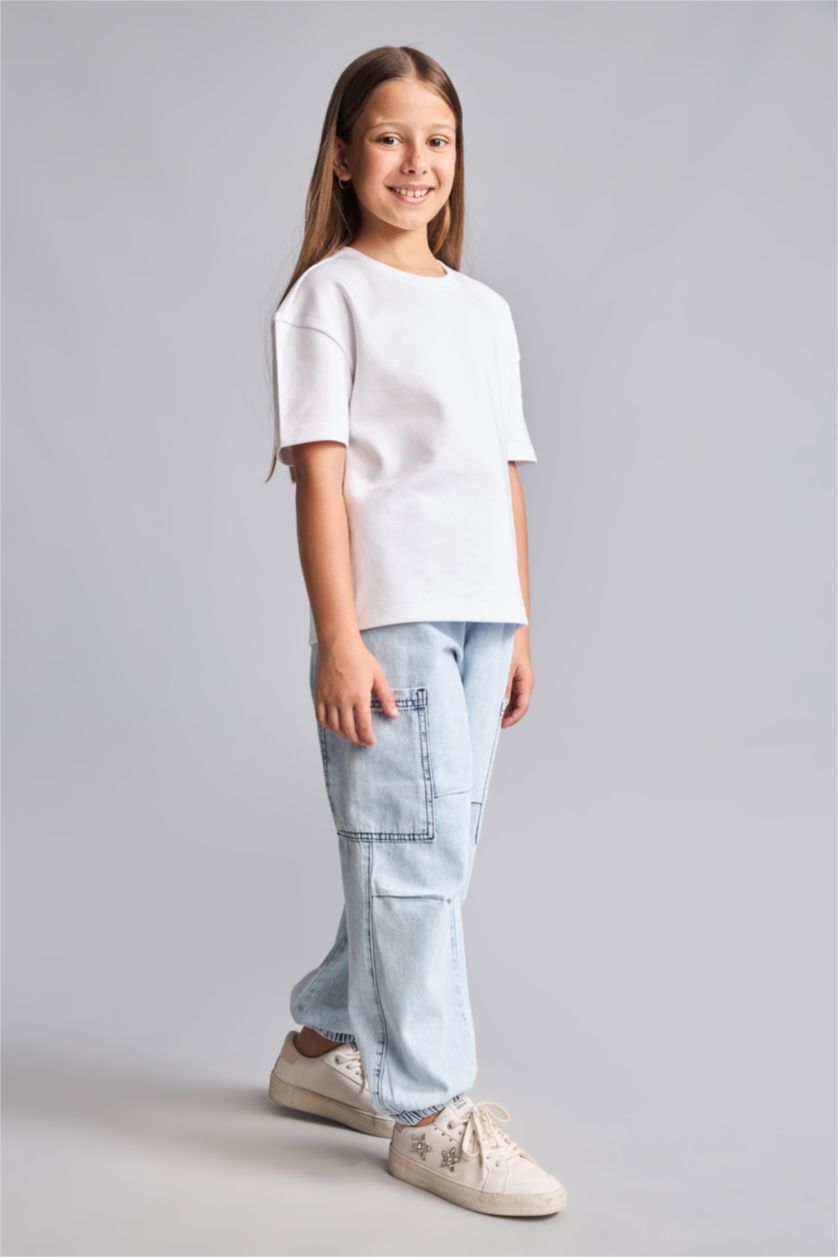 BOYS & TEENS Light Blue Boy Jogger Fit Elastic Waist Light Blue Jeans