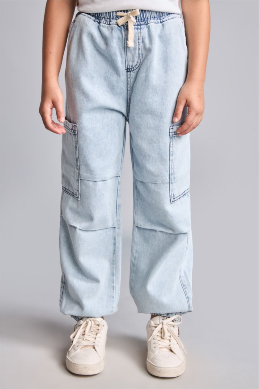 BOYS & TEENS Light Blue Boy Jogger Fit Elastic Waist Light Blue Jeans