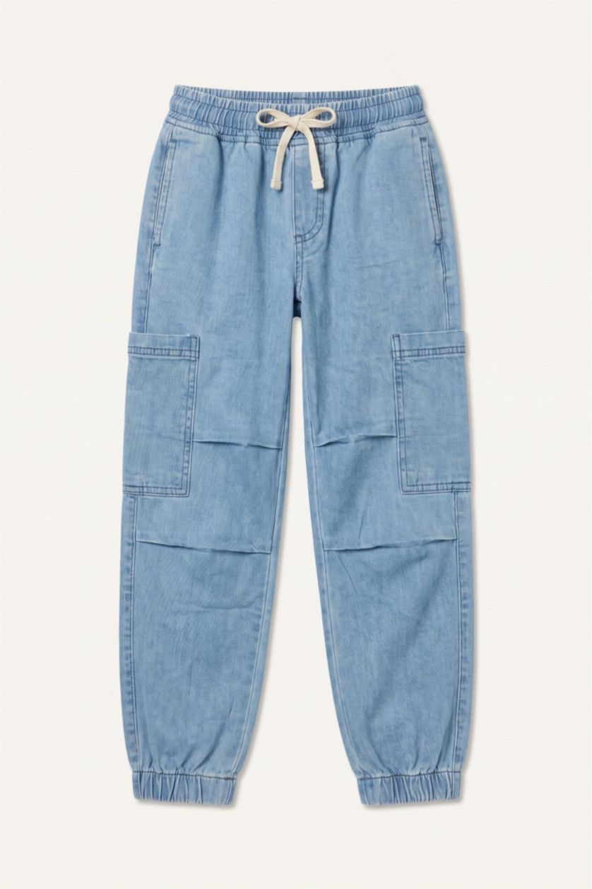 BOYS & TEENS Light Blue Boy Jogger Fit Elastic Waist Light Blue Jeans