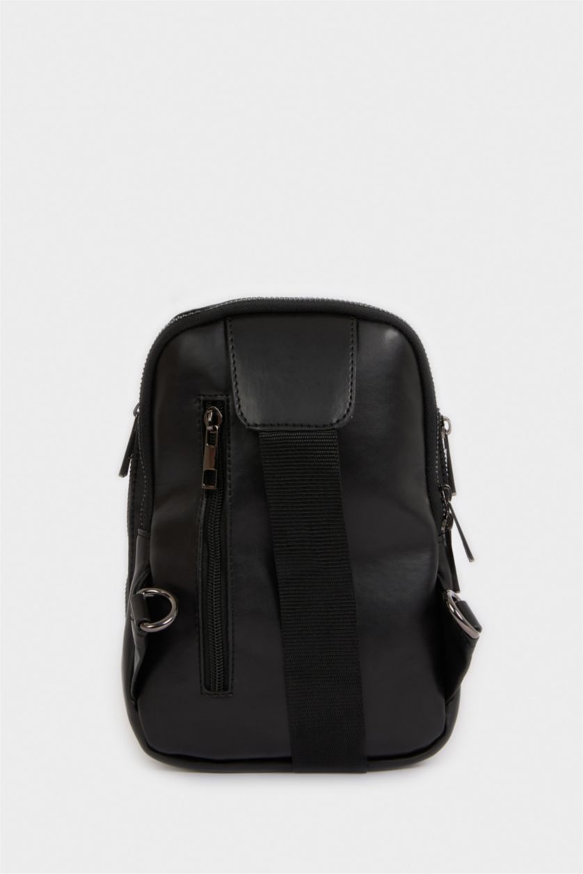 Erkek Siyah Erkek Suni Deri Çapraz Çanta