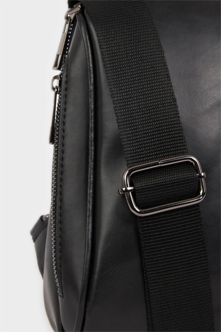 Erkek Siyah Erkek Suni Deri Çapraz Çanta