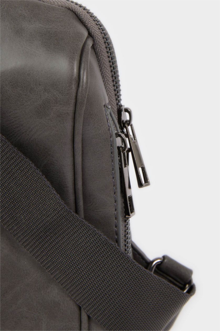 Erkek Gri Erkek Suni Deri Çapraz Çanta