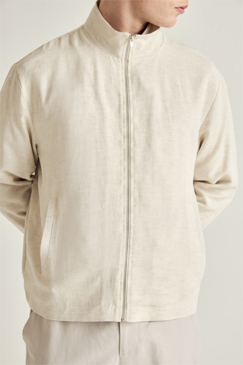 Erkek Bej Regular Fıt Mont