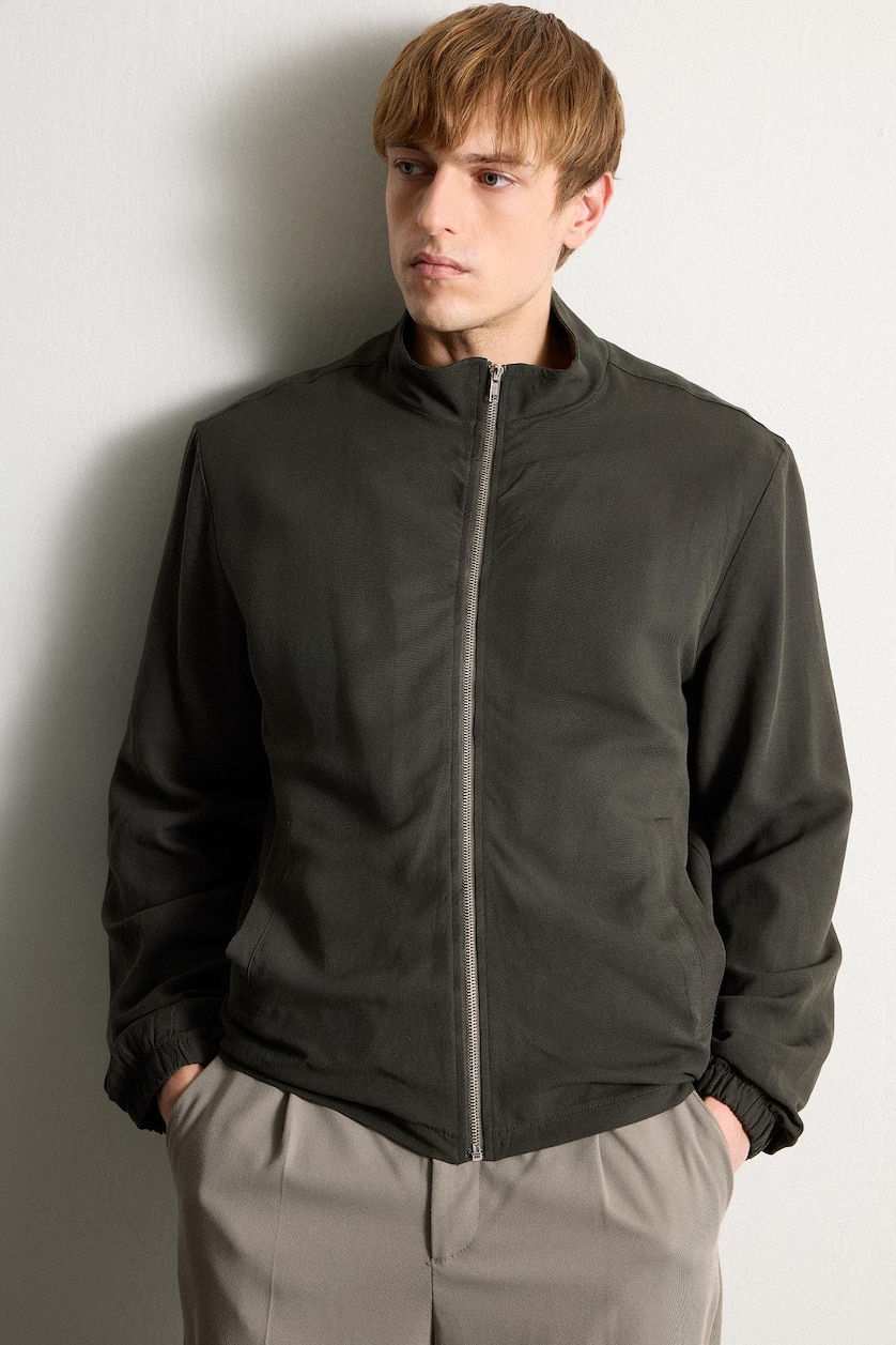 Men Dark Green Puffer Jacket