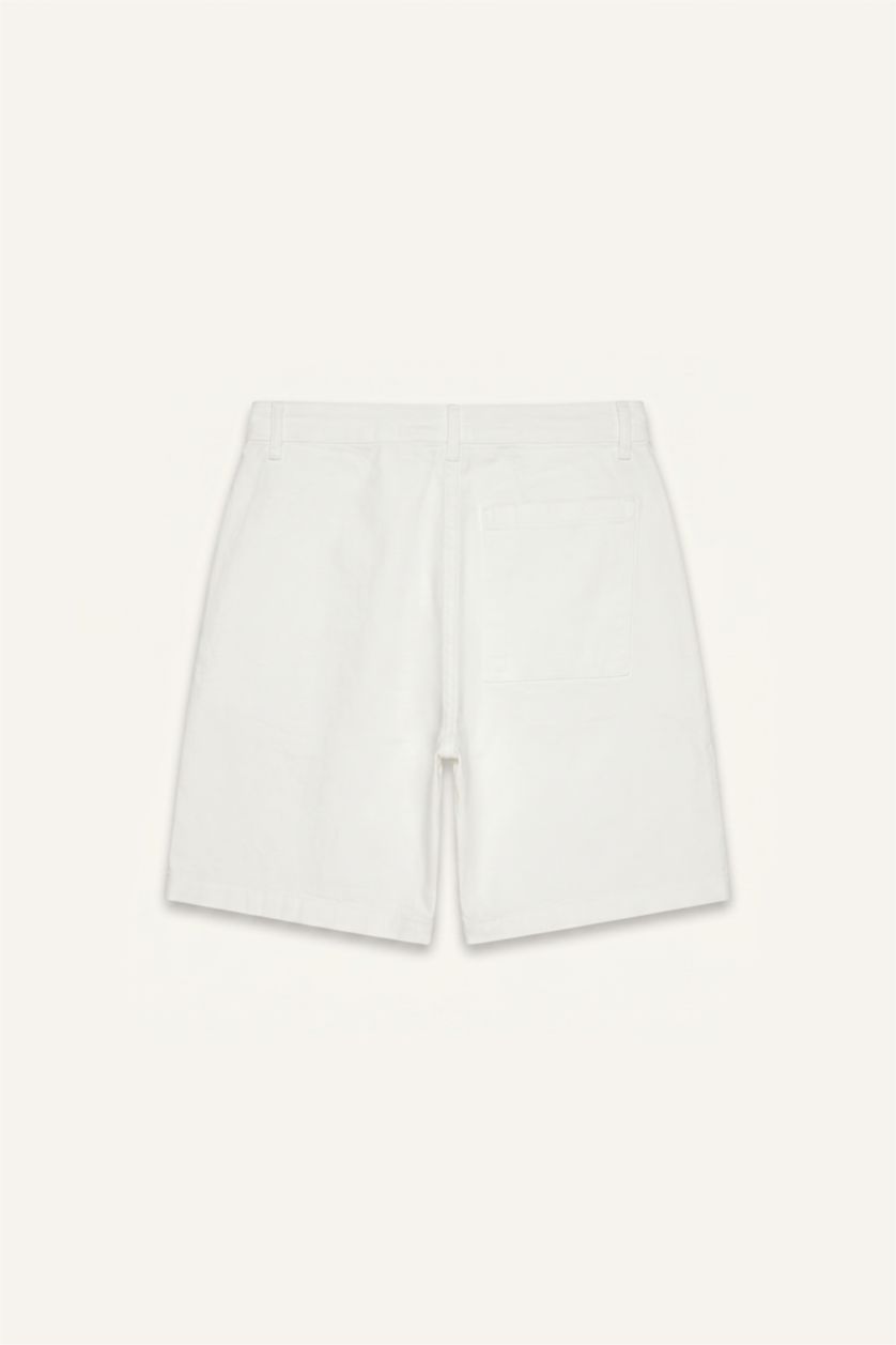 Erkek Ekru Relaxed Fit Bermuda Şort