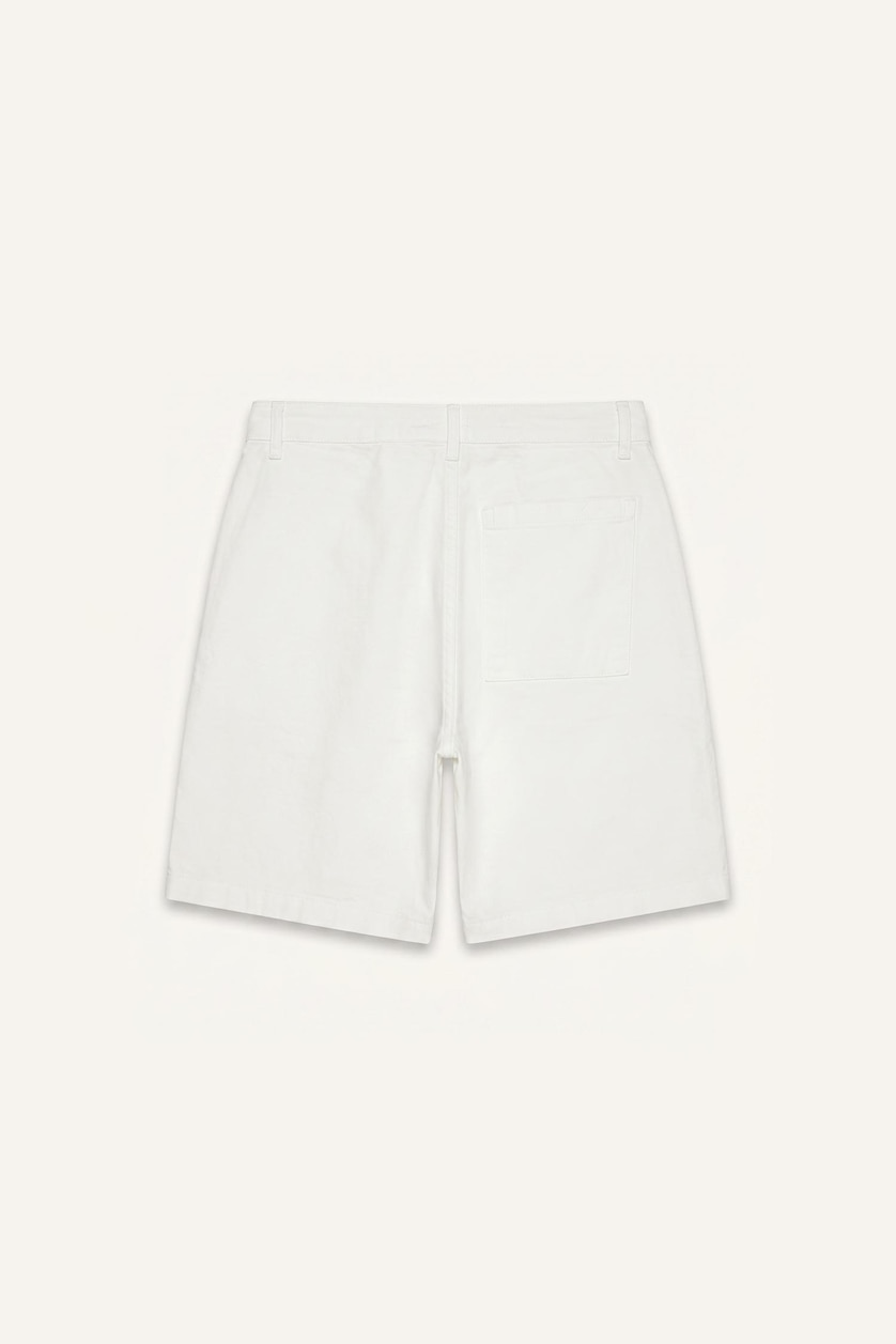 Erkek Ekru Relaxed Fit Bermuda Şort