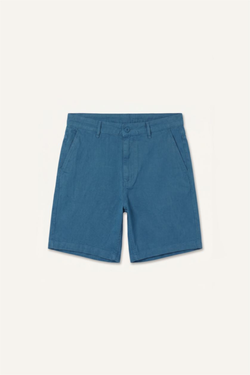 Erkek İndigo Relaxed Fit Bermuda Şort