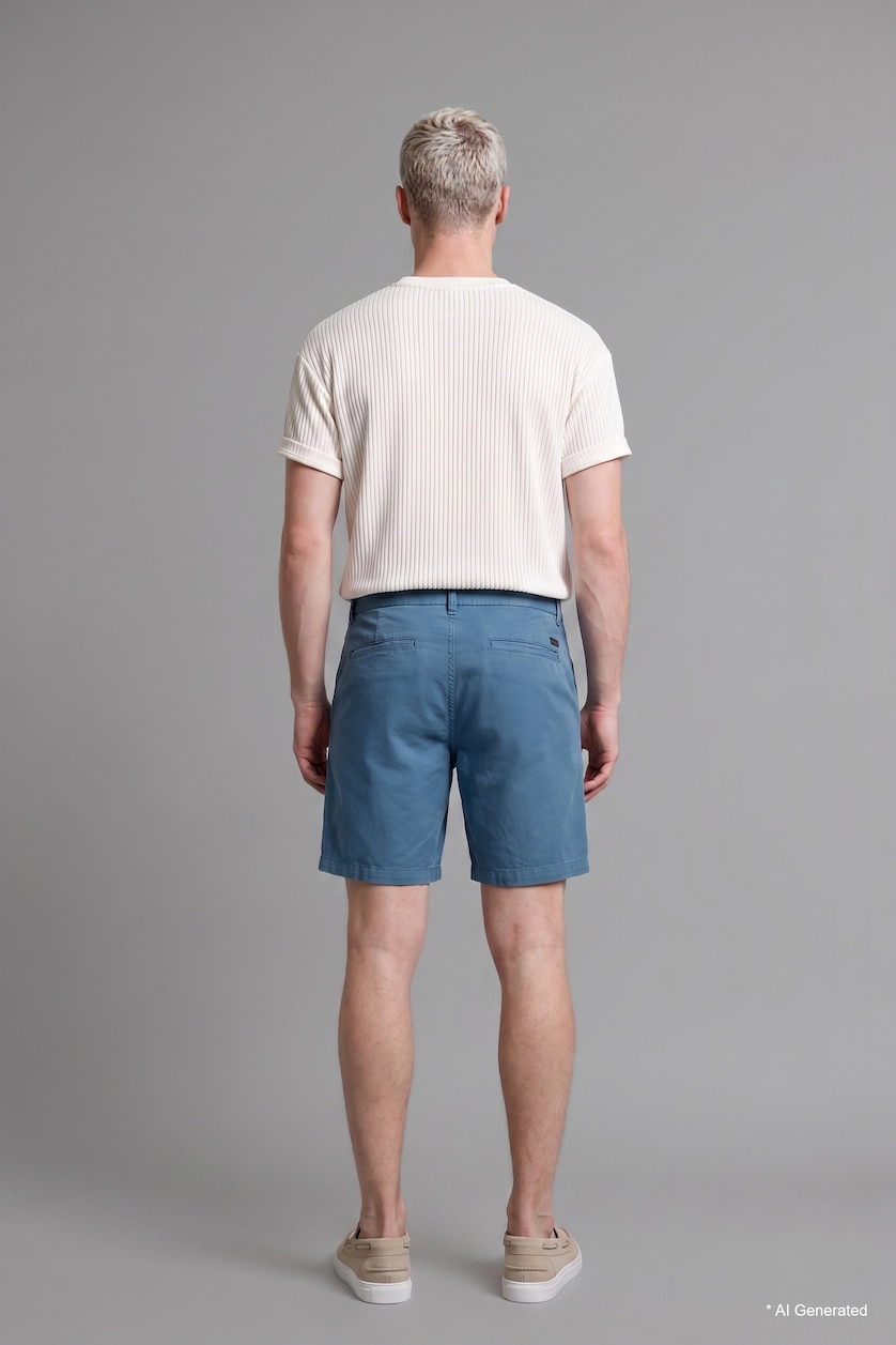 Erkek İndigo Relaxed Fit Bermuda Şort