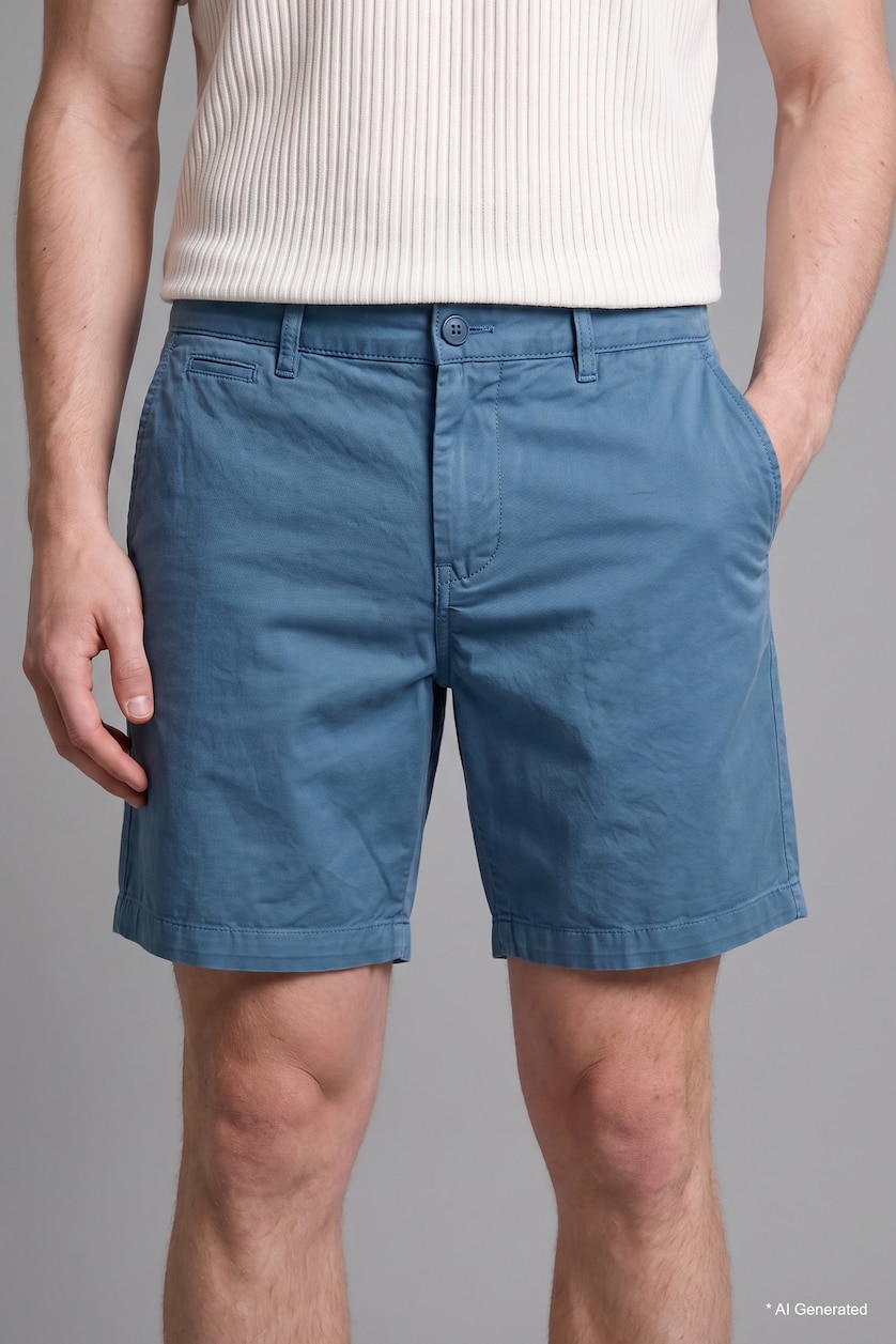 Erkek İndigo Relaxed Fit Bermuda Şort