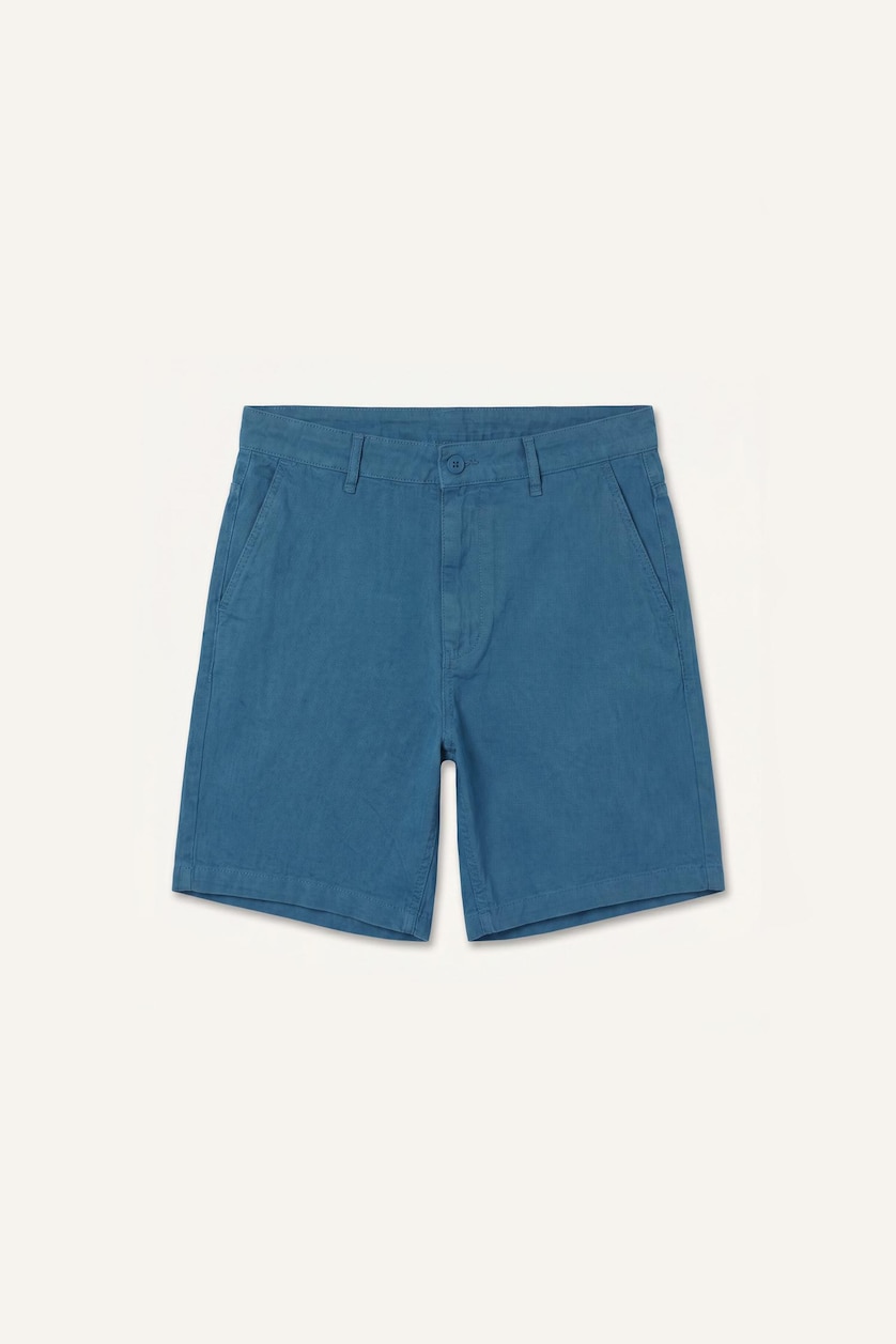 Erkek İndigo Relaxed Fit Bermuda Şort